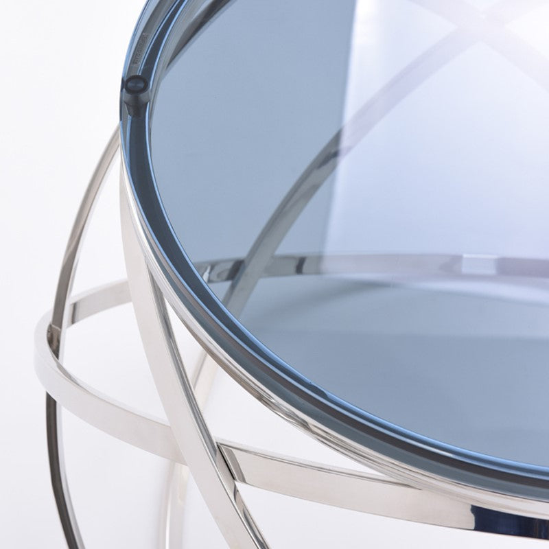 Tulare Contemporary Smoked Glass End Table