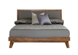 Soria Mid-Century Grey & Walnut Bed