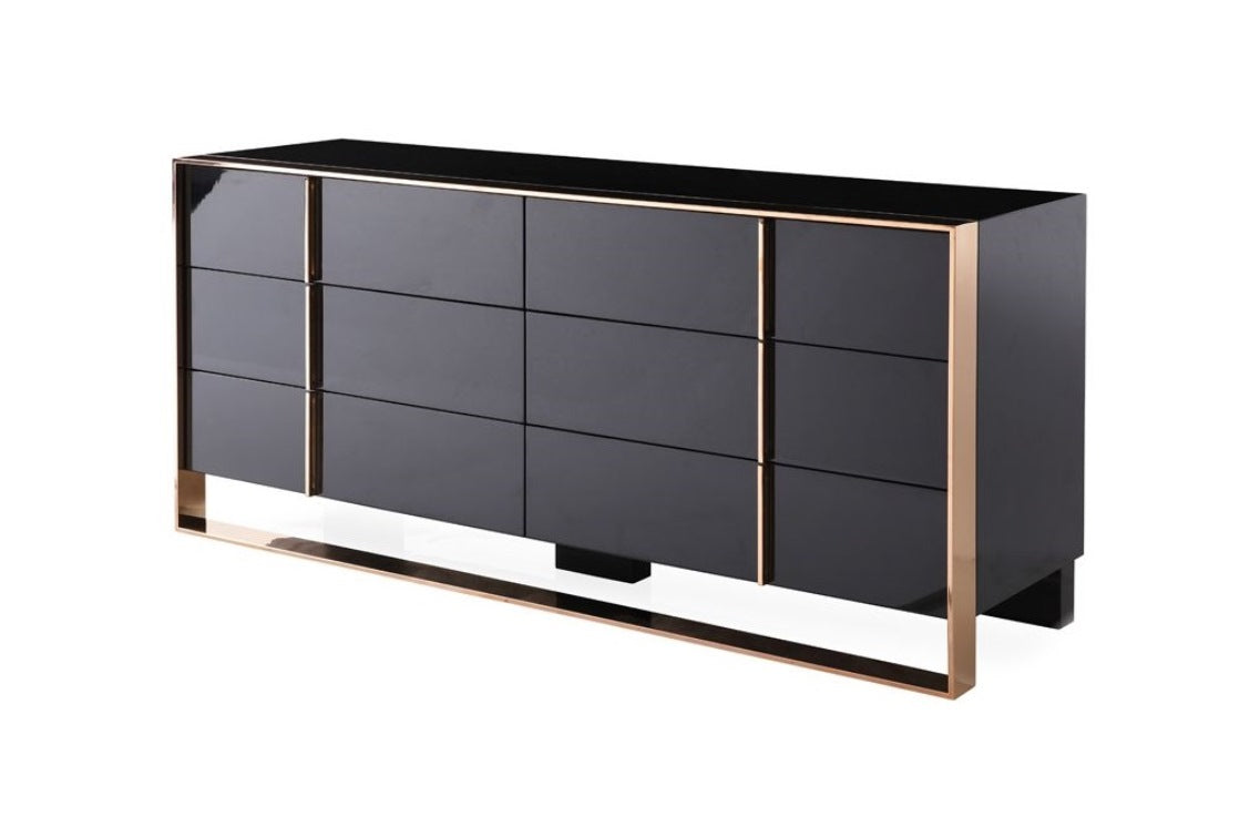 Cartier Modern Black & Rosegold Dresser