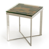 Santiago Modern Rectangular Wood Mosaic End Table
