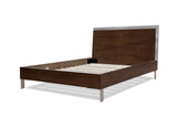 Queen Conner Modern Dark Walnut & Concrete Bed