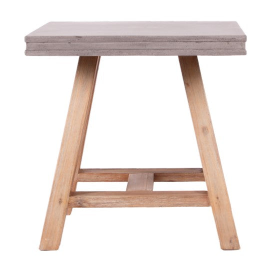 Civic Modern Concrete & Acacia End Table