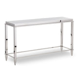 Agar Modern Glass & Stainless Steel Console Table