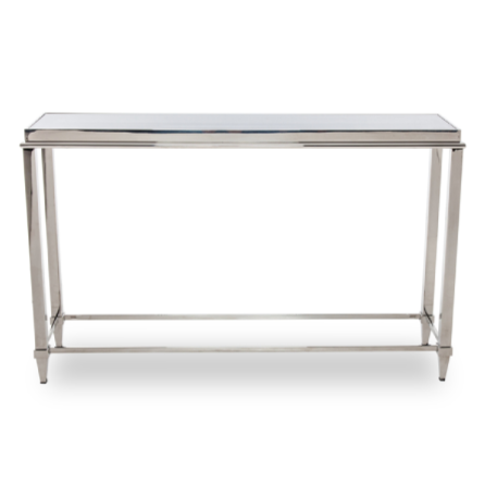 Agar Modern Glass & Stainless Steel Console Table