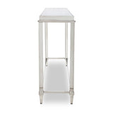 Agar Modern Glass & Stainless Steel Console Table