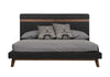 Mielcasa | Walnut Nova Domus Dali Mid Century Grey Fabric & Walnut Bed | SKU VGMABR-31-BED | MPN: 72945|73212 | Free Delivery & Free Return