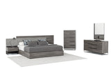 Enzo Italian Modern Grey Oak & Fabric Bedroom Set