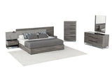 Enzo Italian Modern Grey Oak & Fabric Bedroom Set