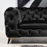Delilah Modern Black Fabric Loveseat
