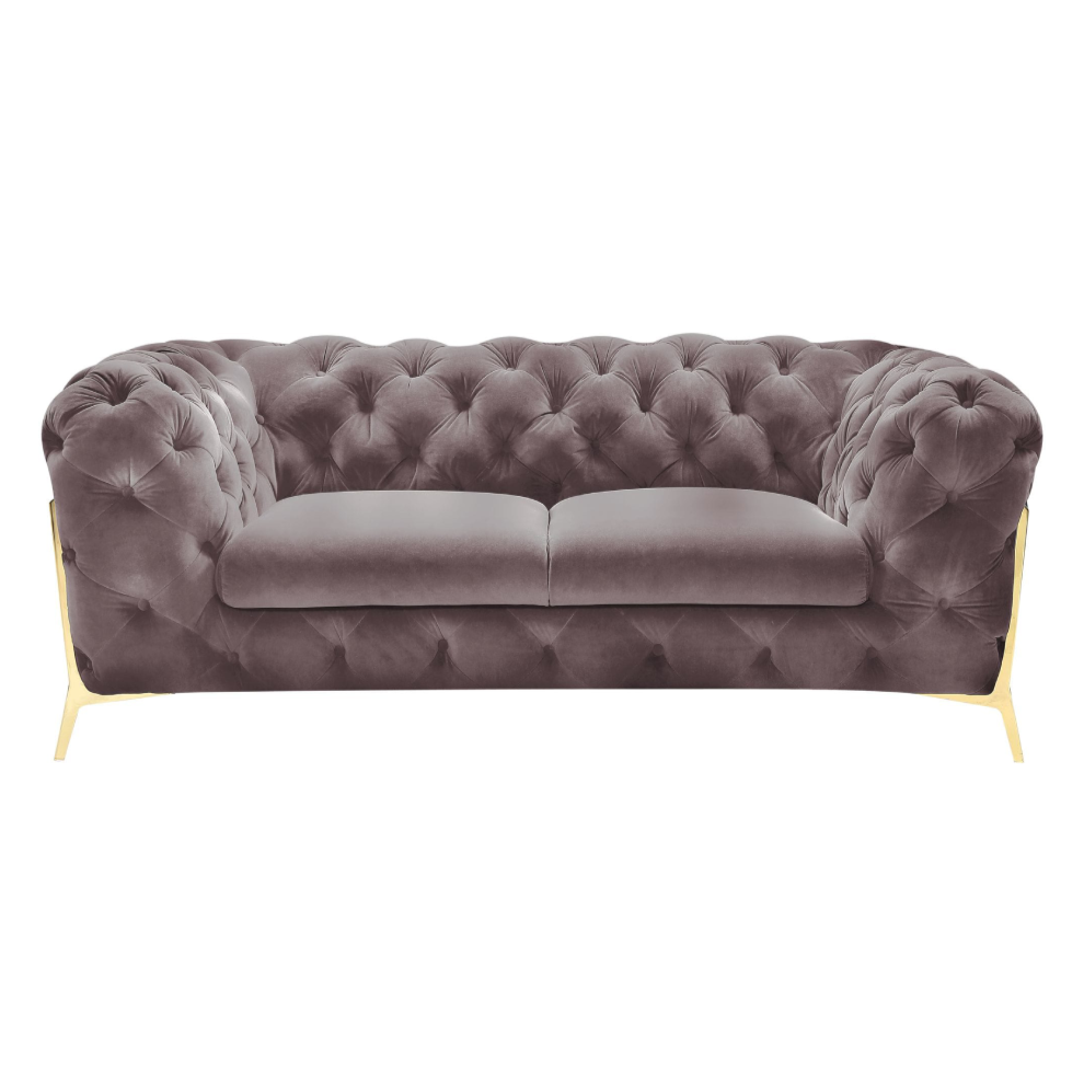 Sheila Transitional Silver Fabric Loveseat
