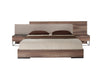Matteo Italian Modern Eastern King Walnut & Fabric Bed