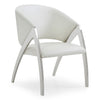 Rabia Modern White Leatherette Accent Chair