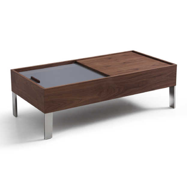 Gunnar Modern Walnut & Grey Coffee Table