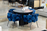 Debra Modern Blue Fabric Dining Chair