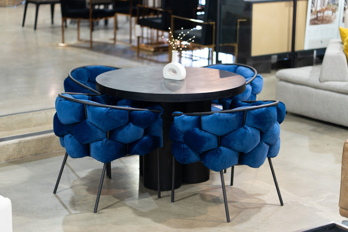 Debra Modern Blue Fabric Dining Chair