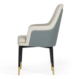 Duval Modern White & Grey Dining Chair