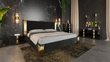 Token Modern Black & Gold Bedroom Set