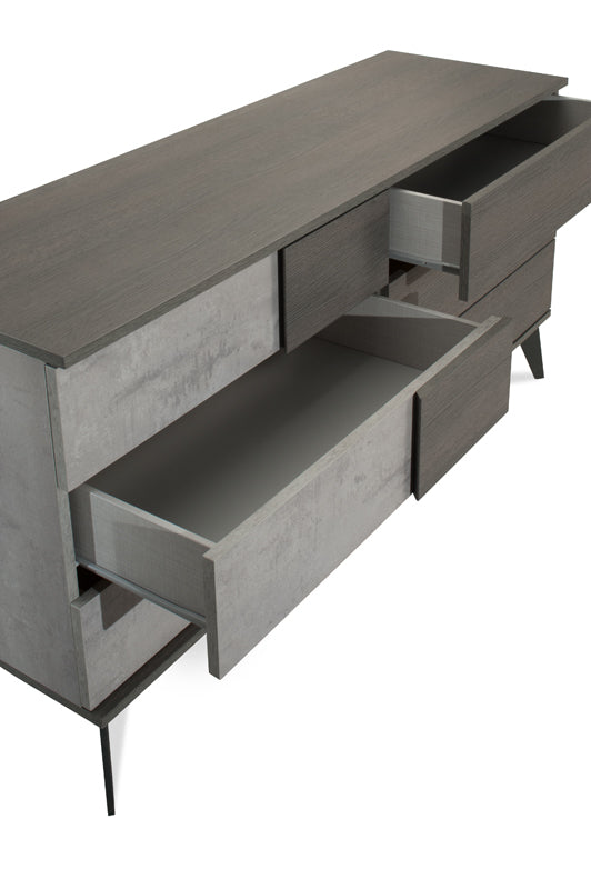 Palermo Italian Modern Faux Concrete & Grey Dresser