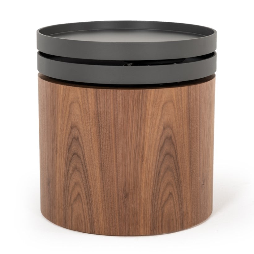 Bascom Modern Walnut End Table with Swivel Top