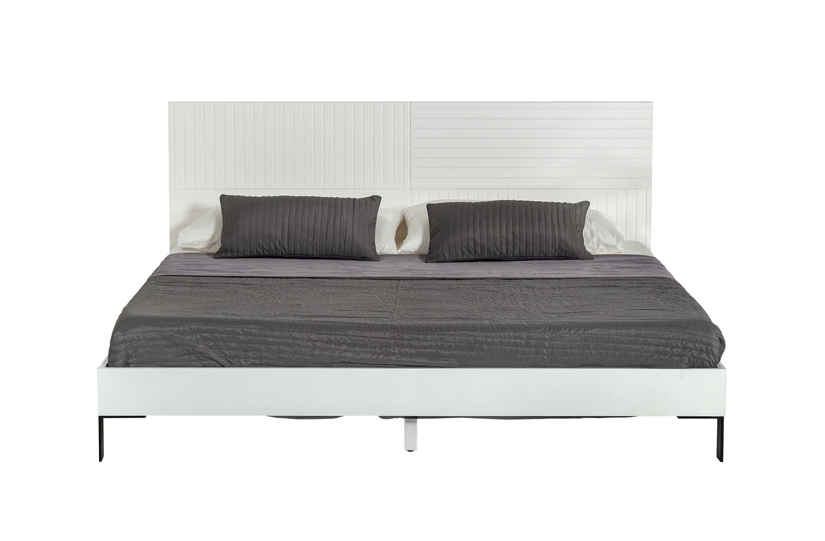 Valencia Contemporary White Bed