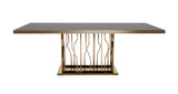 Marston Modern Black Glass & Rosegold Dining Table