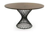 Theresa Modern Round Walnut & Black Table