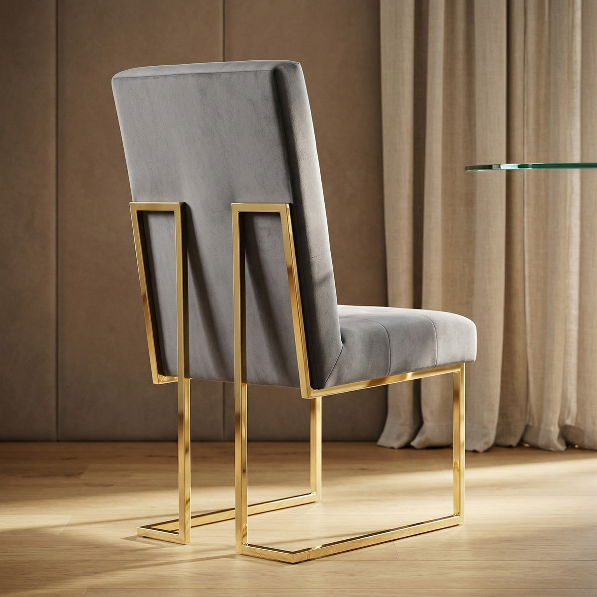 Legend Modern Grey Fabric & Gold Dining Chair (Set of 2)