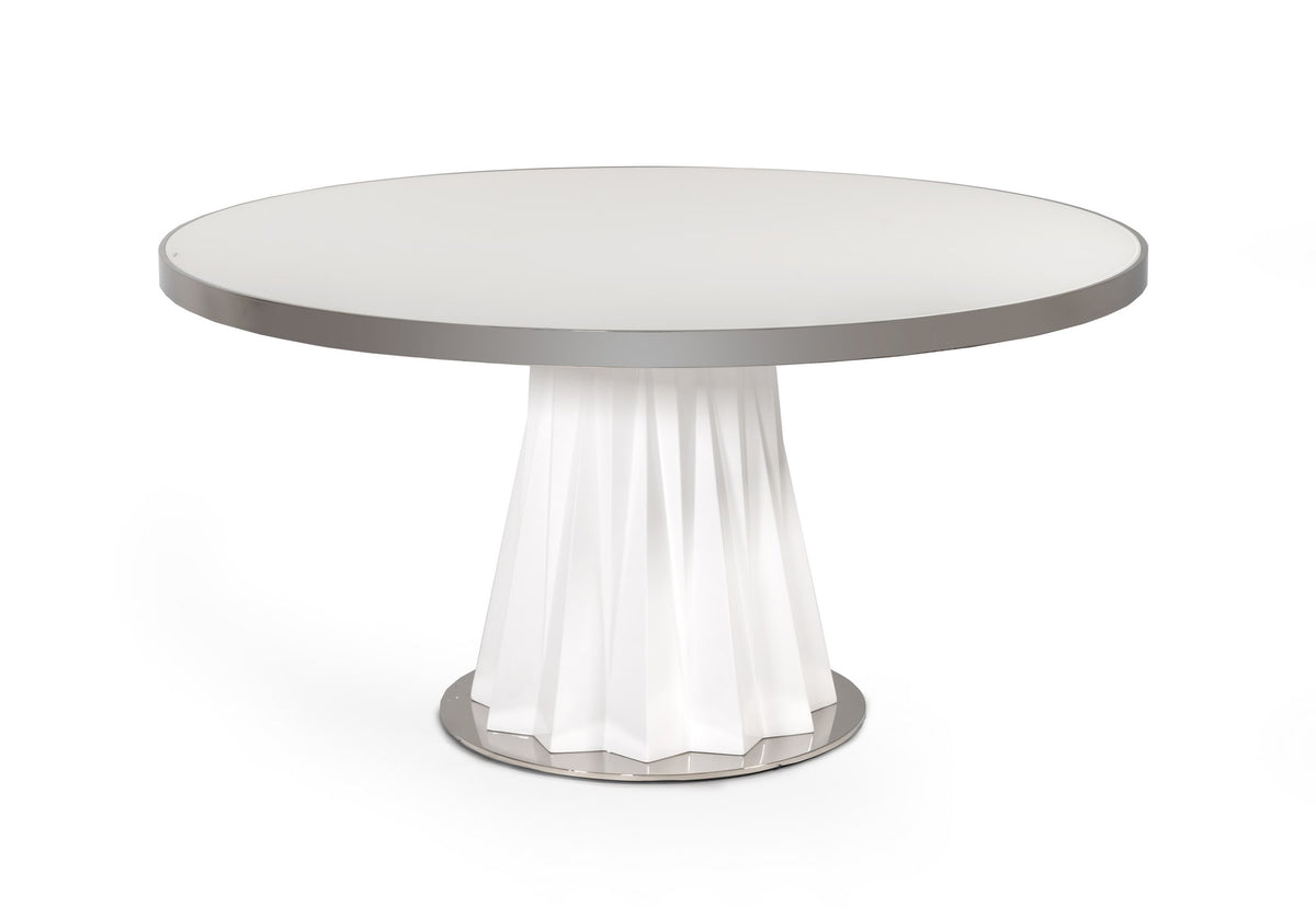 Cabaret Modern White Round Dining Table