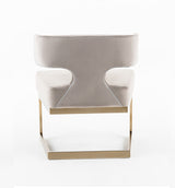 Calvo Modern Off-White Velvet & Brass Dining Chair