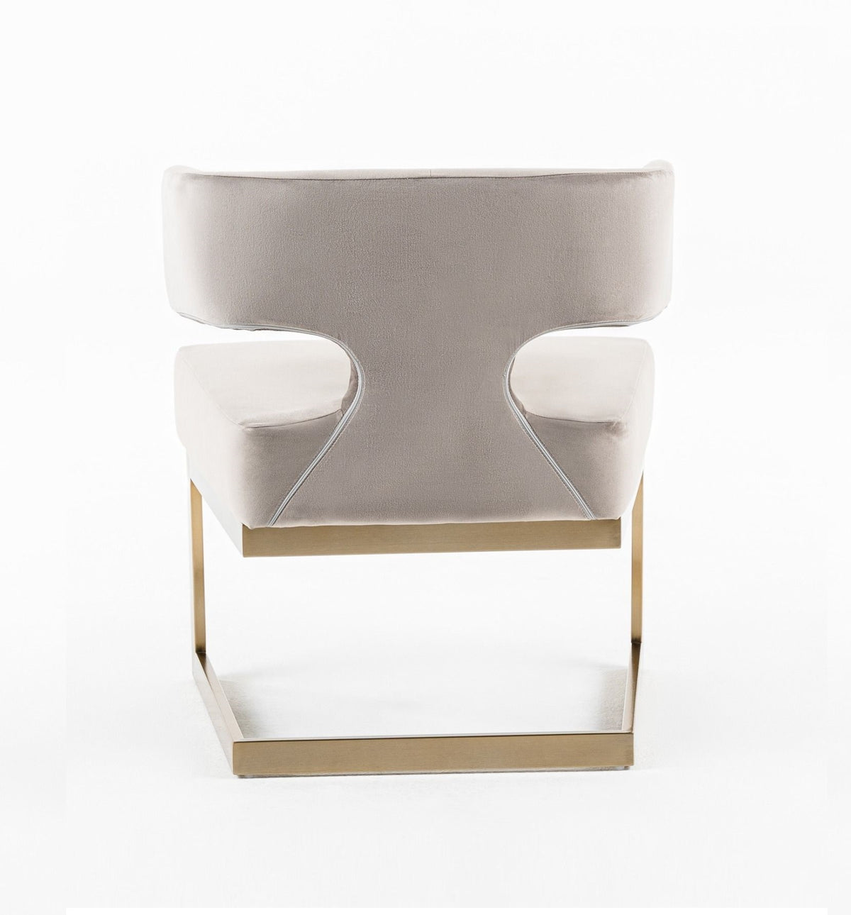 Calvo Modern Off-White Velvet & Brass Dining Chair