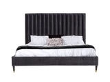 Hemlock Modern Dark Grey Velvet Bed