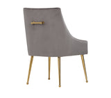 Castana Modern Grey Velvet & Gold Dining Chair (Set of 2)