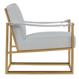Larson Modern White Leatherette & Gold Accent Chair