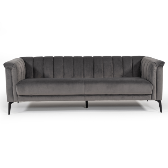 Jeremy Modern Grey Velvet Sofa