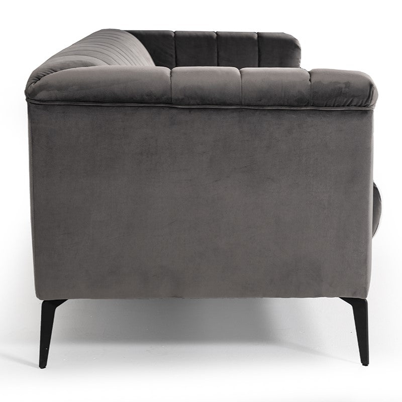 Jeremy Modern Grey Velvet Sofa