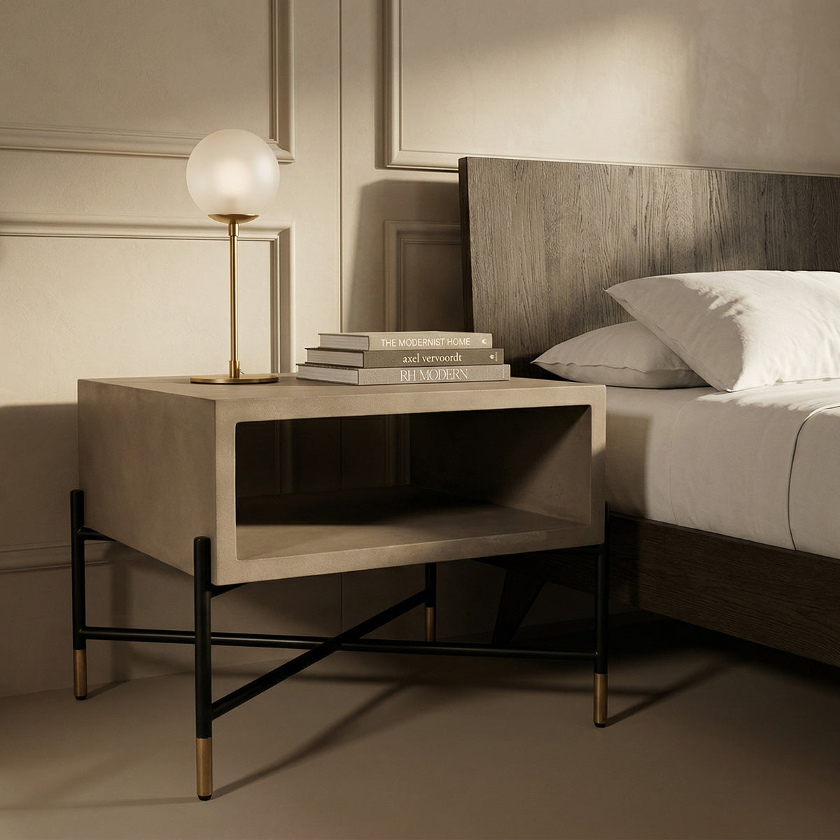 Walker Modern Concrete & Metal Nightstand