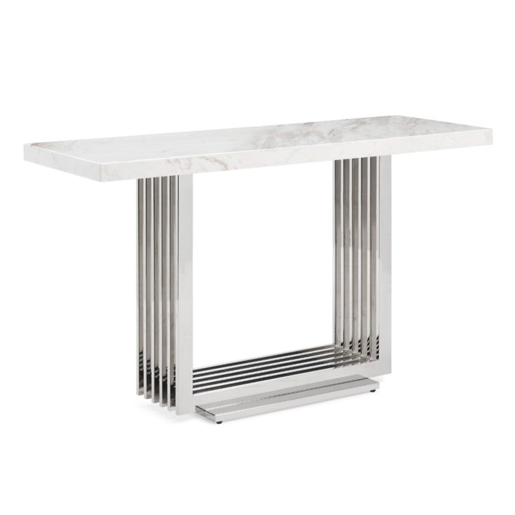 Kingsley Modern Marble & Stainless Steel Console Table