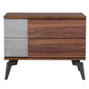 Palermo Modern Italian Faux Concrete & Walnut Nightstand