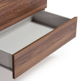 Palermo Italian Modern Faux Concrete & Walnut 4-Piece Bedroom Set