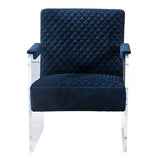 Edmond Modern Blue Velvet & Acrylic Lounge Chair