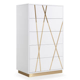 Nixa Modern White & Gold Chest