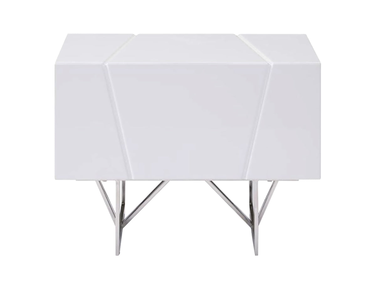 Mielcasa | White Modrest Chrysler Modern White Nightstand | SKU VGVCN8978-WHT | MPN: 75856 | Free Delivery & Free Return