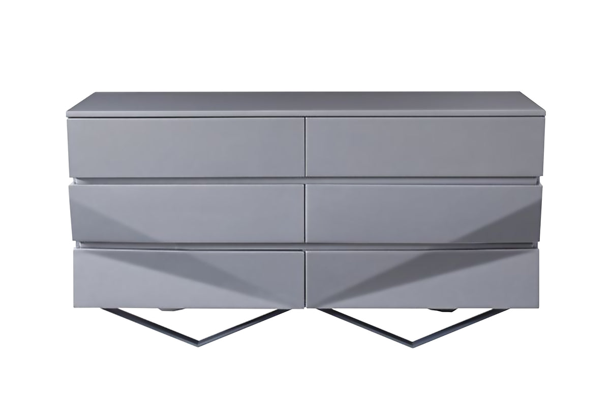 Mielcasa | Grey Modrest Duke Modern Grey & Black Gun Chrome Dresser | SKU VGVCJ1811-D-GRY | MPN: 75868 | Free Delivery & Free Return