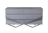 Duke Modern Grey Velvet & Black Gun Chrome 4-Piece Bedroom Set