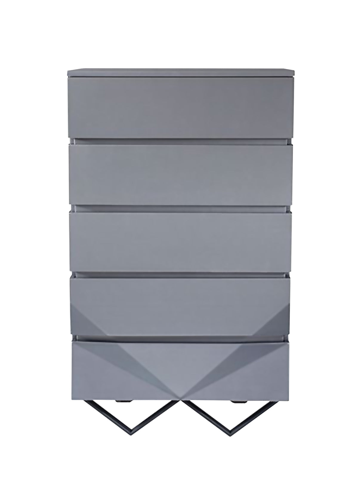 Mielcasa | Grey Modrest Duke Modern Grey & Black Gun Chrome Chest | SKU VGVCJ811-5H-GRY | MPN: 75870 | Free Delivery & Free Return