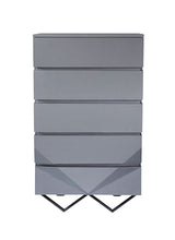 Mielcasa | Grey Modrest Duke Modern Grey & Black Gun Chrome Chest | SKU VGVCJ811-5H-GRY | MPN: 75870 | Free Delivery & Free Return