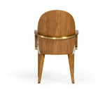 Rexford Modern Beige & Walnut Dining Armchair