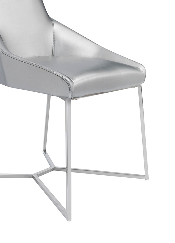 Sarah Modern Pearl Grey Leatherette Dining Chair (Set of 2)