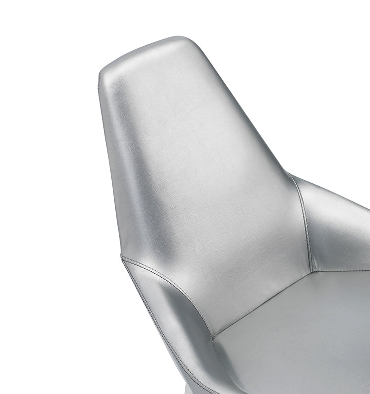Sarah Modern Pearl Grey Leatherette Dining Chair (Set of 2)