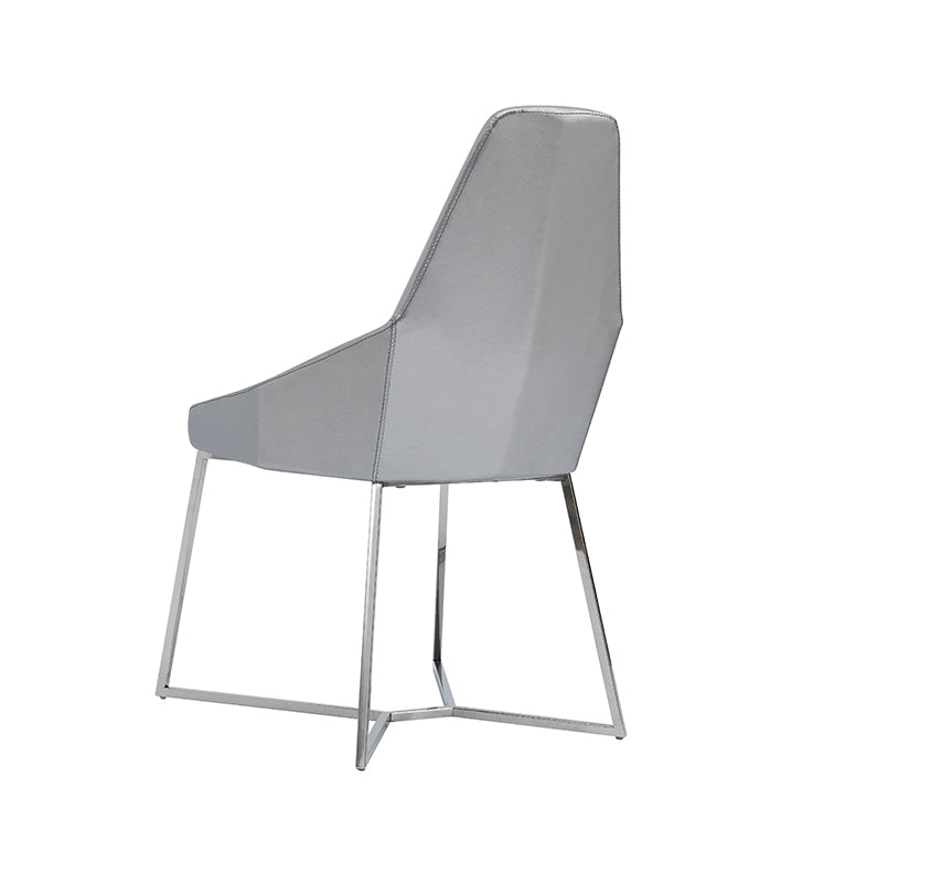 Sarah Modern Pearl Grey Leatherette Dining Chair (Set of 2)